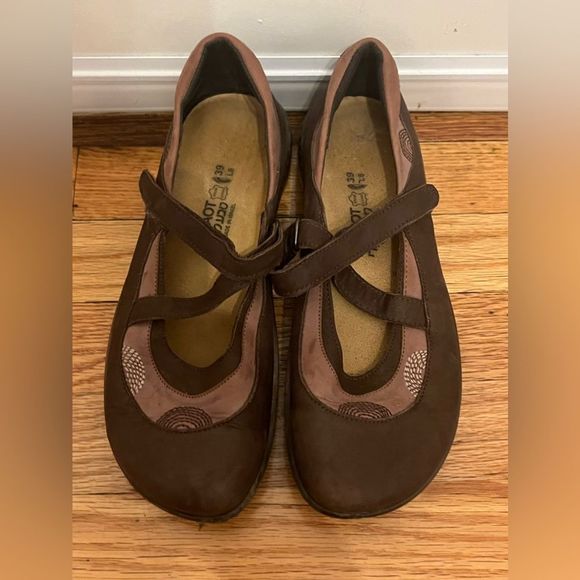 NAOT Shell Collection Lagos Mauve and Brown Mary Jane Style Shoes Size 39 - Picture 10 of 13
